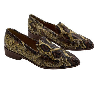 Madewell Frances Loafer Snake Print Leather Block Workwear Womens Size 7.5
